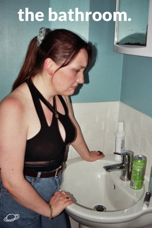 the bathroom